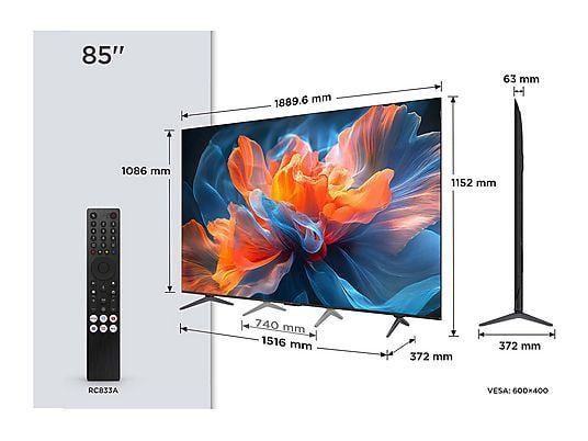 TCL 85/85P8K телевизор по оптимальным ценам, бесплатная доставка.24/7