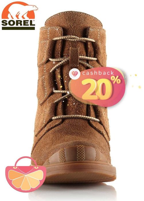 %ПРОМО%до 30.10!SOREL® № 36/37 – Дамски боти ест. велур с скосена плат