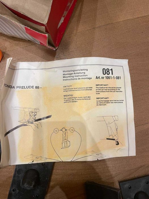 Thule fit kit 081 за Honda Prelude 3-та генерация