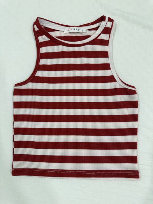 Красно белый полосатый топ