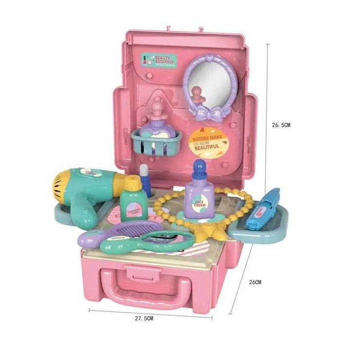 Мини козметична раница играчка за грим 20 части за момичета