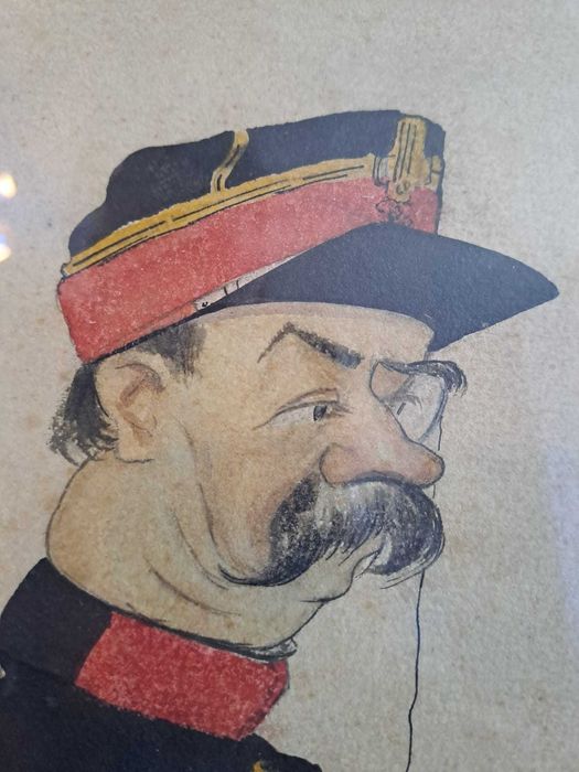 tablou caricatura veche semnata Zamphiropol Dall