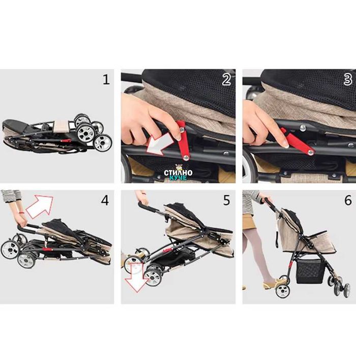 Количка за домашен любимец Транспортна количка за куче или коте