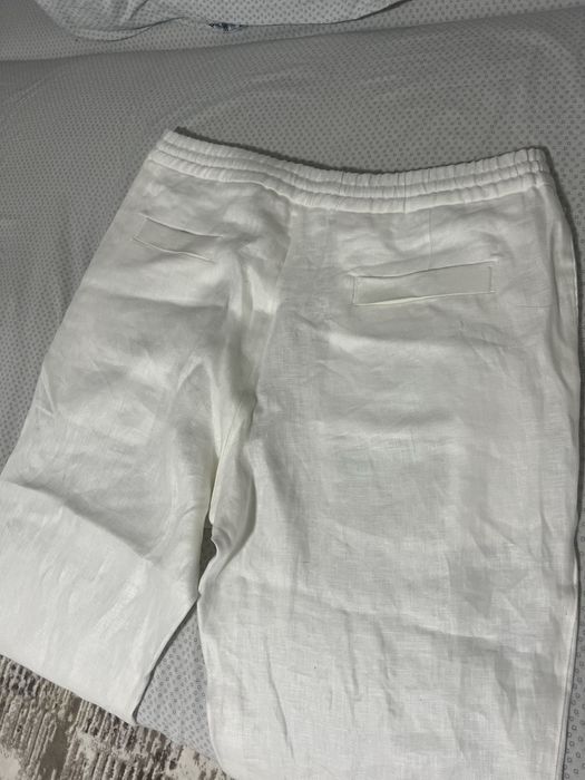 Белые льняные брюки ZEGNA (супер клон)