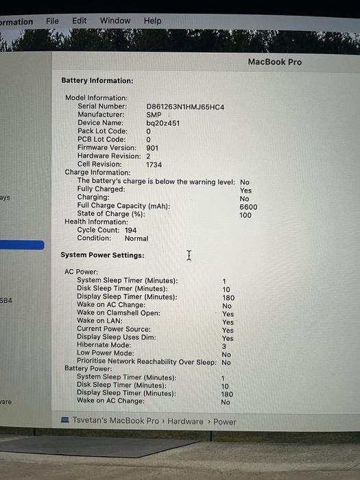 Mackbook Pro 15’ 2019 Touchbar