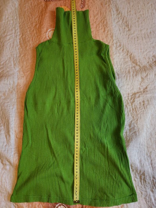 Дамски потник плетиво, пуловер туника, издължена поло яка