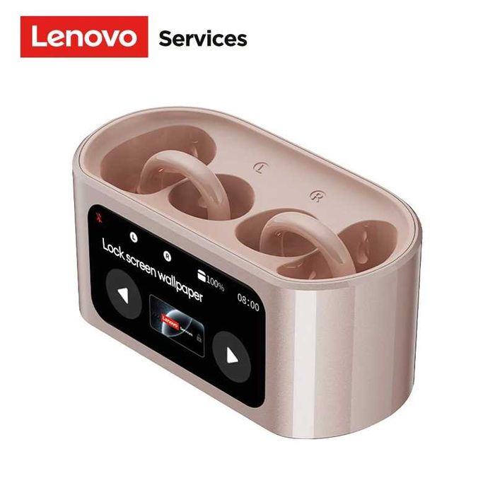 Lenovo RS105 Безжични Слушалки с LCD Тъчскрийн, Bluetooth 6.0, Open-Ear Клипс за Спорт