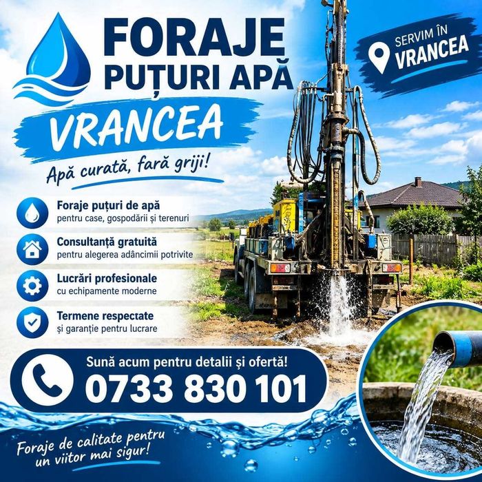 Foraje puturi de medie mare adancime cu utilaje profesionale