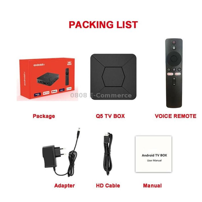 Тв приставка Q5 ATV с голосовым пультом