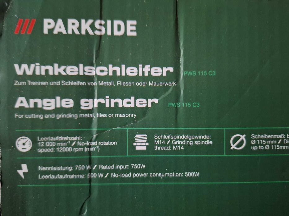 Polizor unghiular PARKSIDE NOU, model PWS 115 C3, putere - 750 W