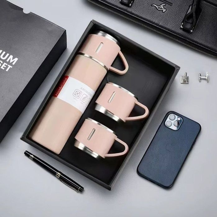 Термос из нержавеющей стали 316 +3кружки гравировка и логотип поставит