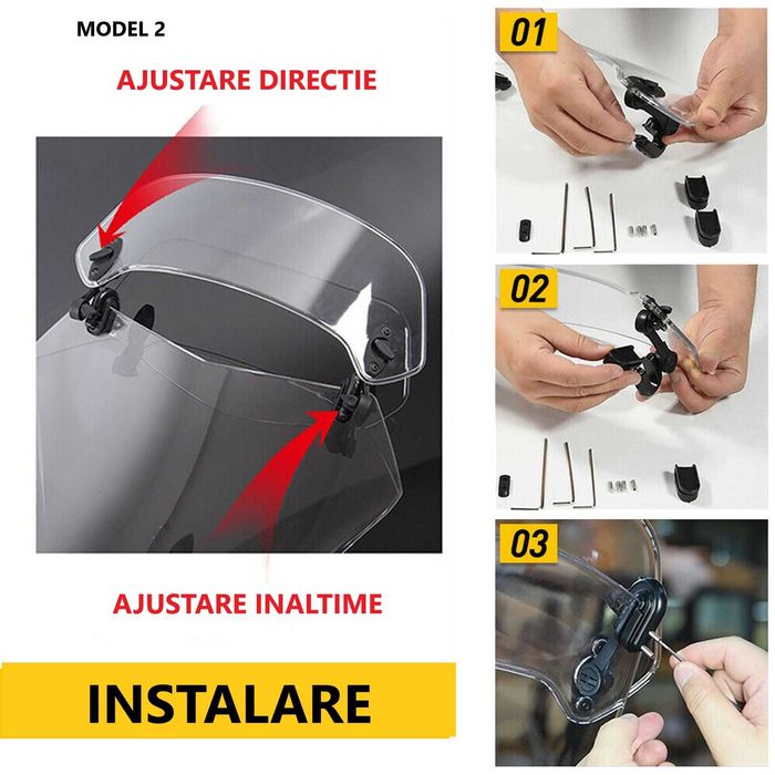 Deflectoare parbrize moto universale chopper/cruiser/touring/bobber