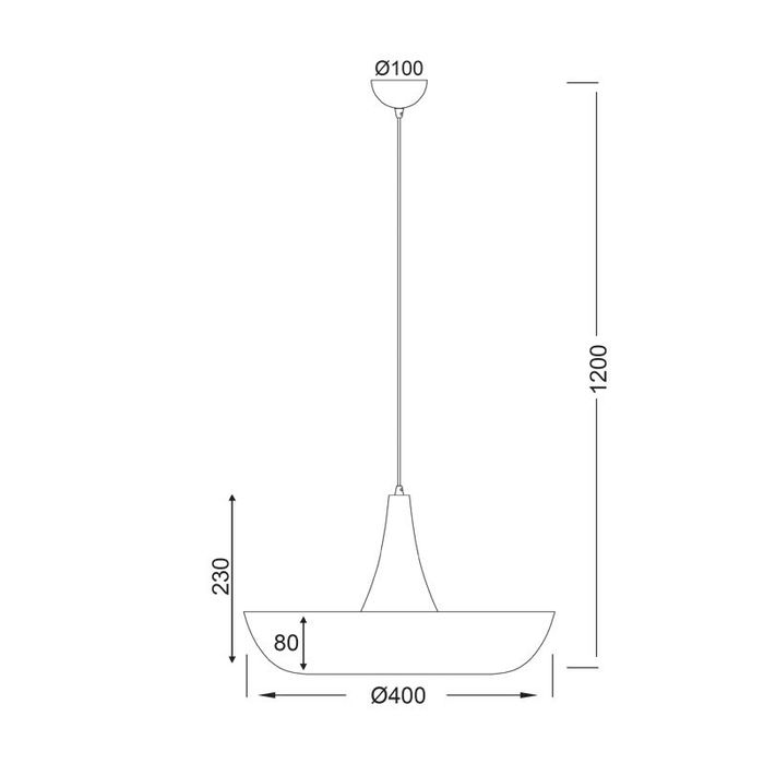 Pendul SOBRERO 1XE27 METALIC ALB Φ40ΧΗ120CM