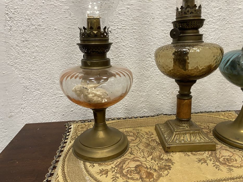 Френскa газенa лампa с месингова основа