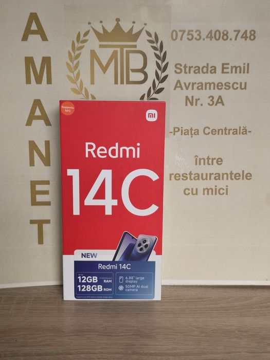 Telefon Redmi 14c - 128GB  - 6GB RAM  - android  - dual sim  - NOU !