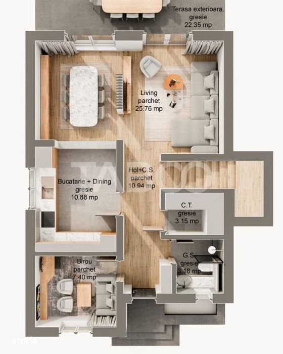 Casa tip duplex 5 camere 3 bai  curte libera 262 mp  Sura Mare Sibiu
