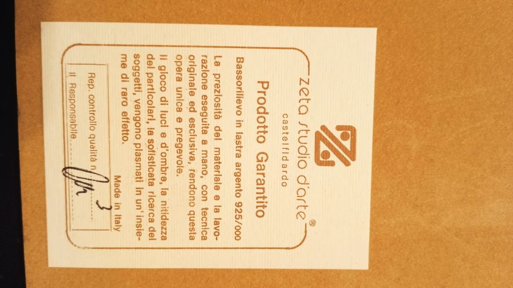 120g argint 925-Anotimpurile-4 tablouri Romagnoli-arta argint Italia