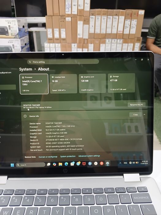 Hp omnibook core7-150u 16/512