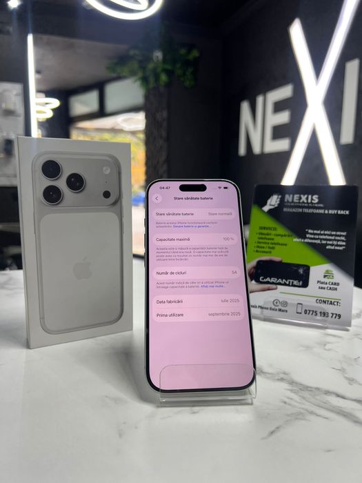 Magazin Telefoane Nexis Iphone 17 Pro Silver 256 Gb