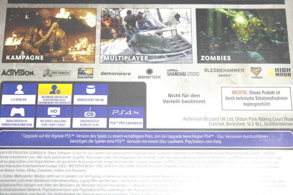 Call of Duty Black Ops COD Cold War PS4 Playstation 4