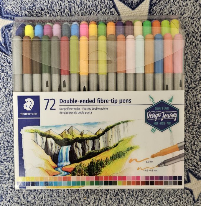 Фирменные двусторонние фломастеры Staedtler 72