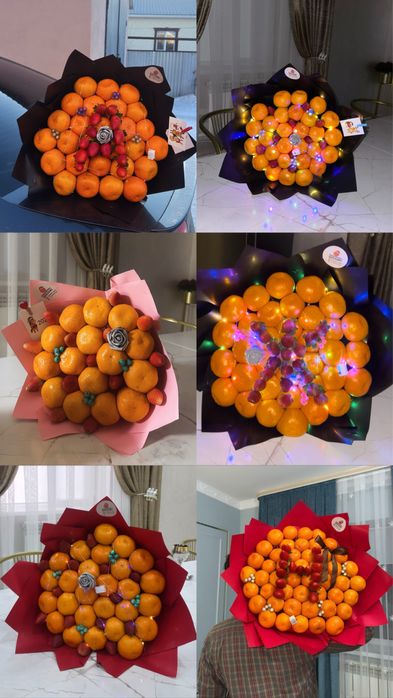 Мандариннен жасалған букеттер сатылымда!