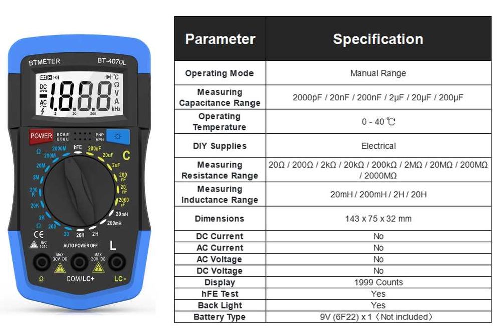 Punte RLC metru meter HoldPeak HP-4070L