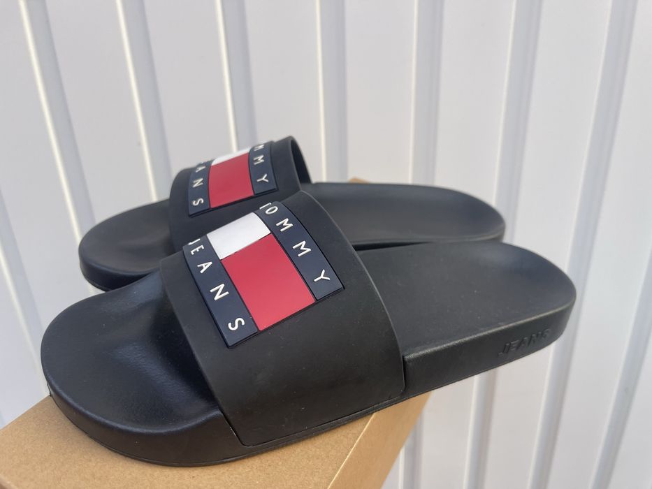 Papuci Tommy Hilfiger originali noi slapi pool TommyJeans