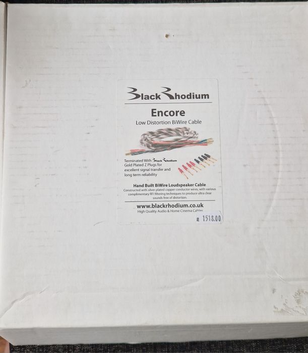 UK made аудио кабели: Black Rhodium Encore BiWire+Bi amping 2x3m