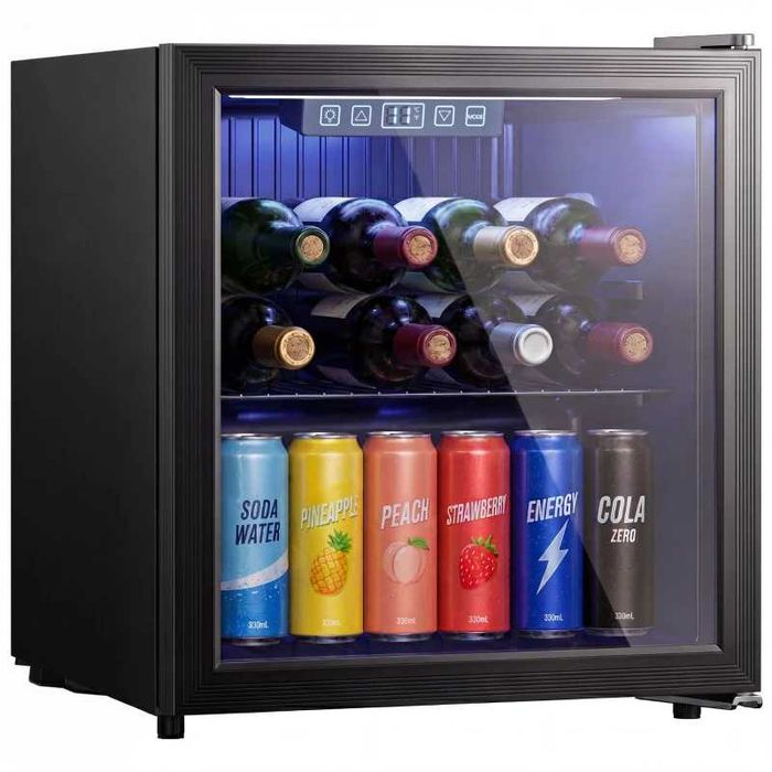 Хладилник за напитки HOMCOM 50L, охладител за 48 кутии