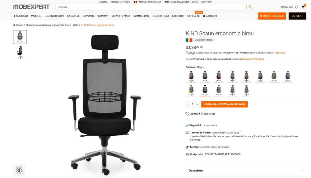 Scaun ergonomic birou Kind Mobexpert