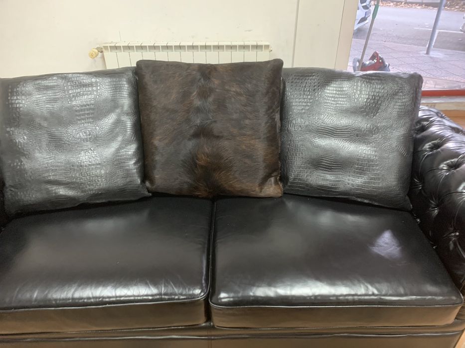 Кожен комплект дивани с фотьойл - внос от Италия