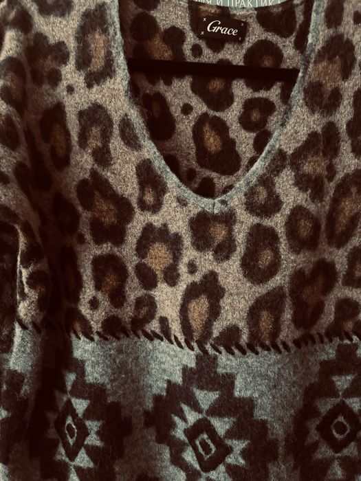 Grace забележителен пуловер Л-ХЛ вълна и алпака в състава