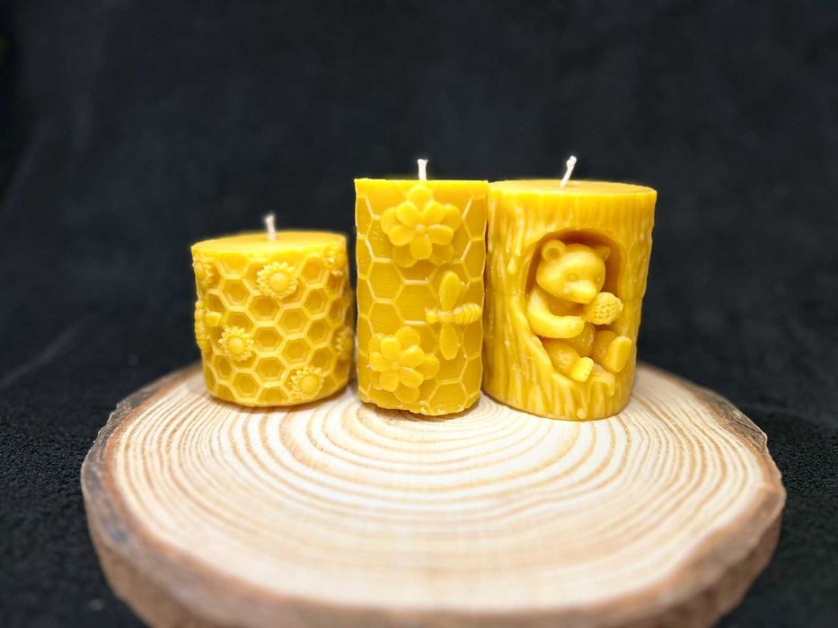 Свещи от 100% пчелен восък - ръчна изработка, идеални за подарък