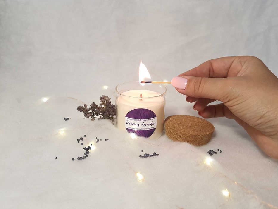 Ароматна соева свещ дървен фитил Candles for cozy moments vol.1