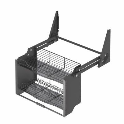Сушка для посуды STARAX. Подъёмная в верхню секцию. Антрацит