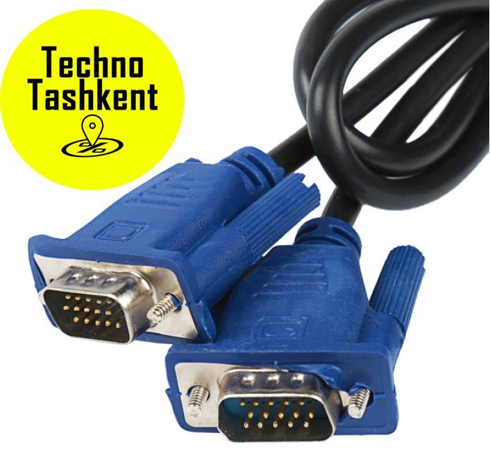 Кабель VGA для монитора компьютера, проектора, моноблока, ноутбука