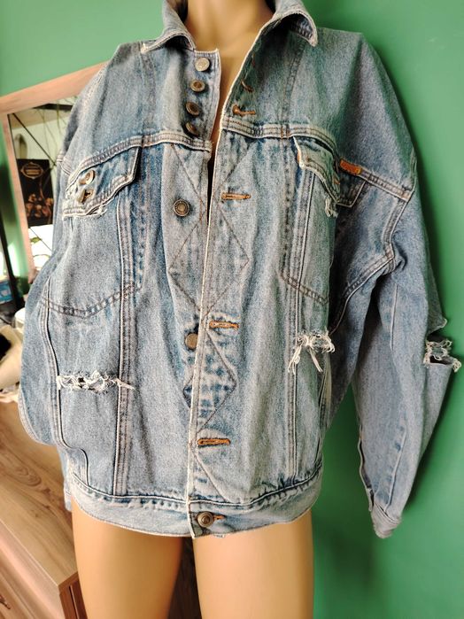 Дънково и кожено яке размер М