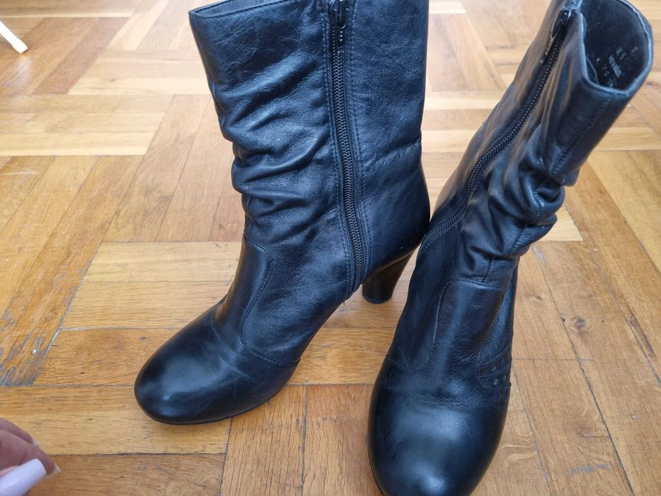 Дамски черни кожени боти Кларкс Clarks