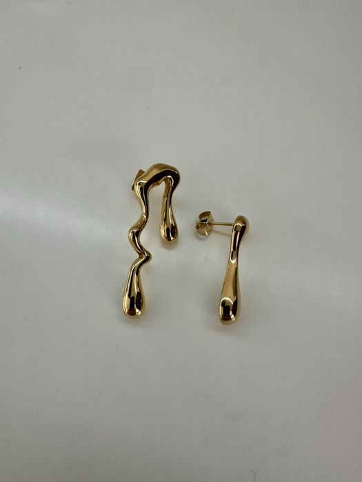 Новые асимметричные серьги (золотистые)