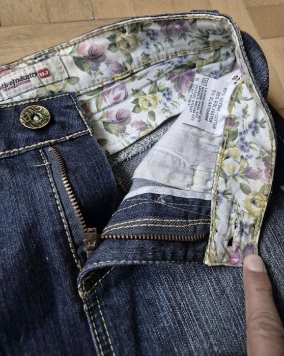 Fustă Blugi Obietivo Industry, Mărimea S - Detalii Florale Unice!