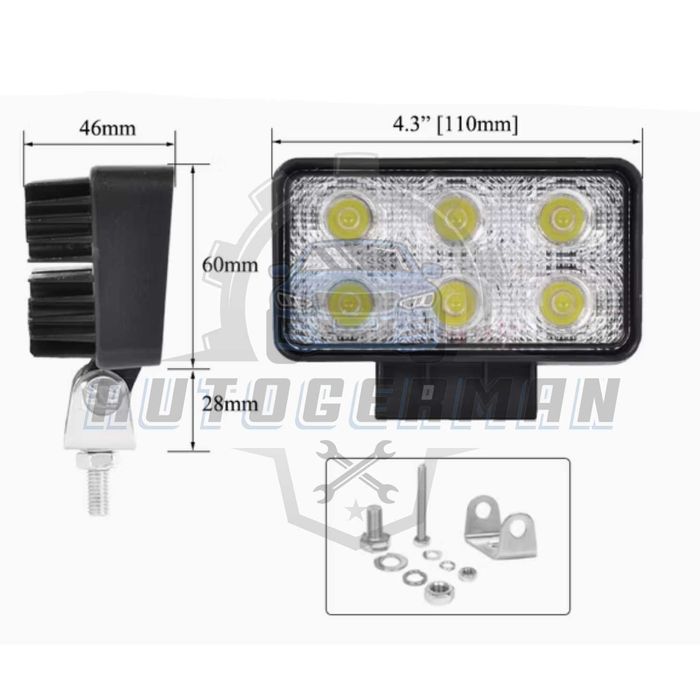 Мощни Прожектори 18W off-road 4х4 атв SUV сафари джипове мотор нови