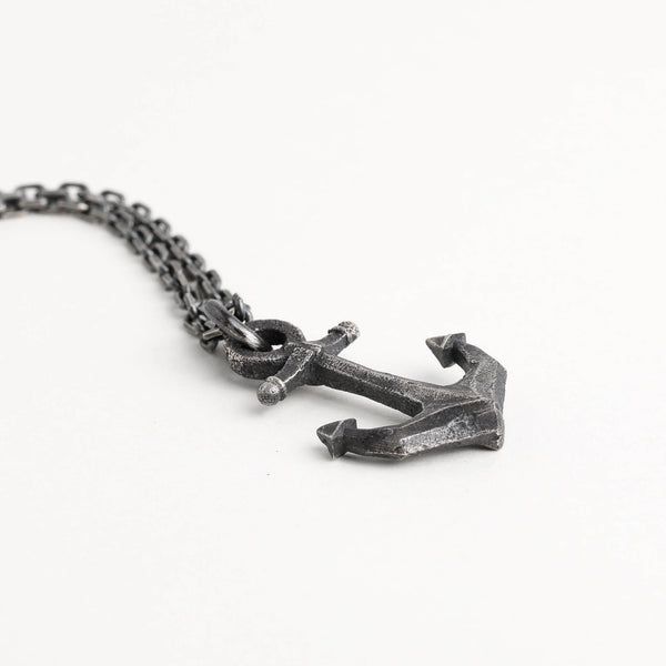 Сребърен медальон котва 925Мъжка висулка талисман за сила и стабилност