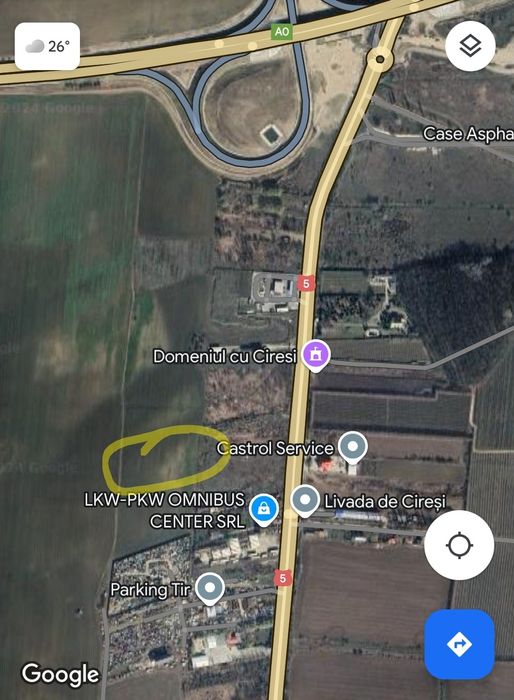 Teren intravilan com. 1 Decembrie (IF), pe DN 5/E70, Centura Sud (A0)
