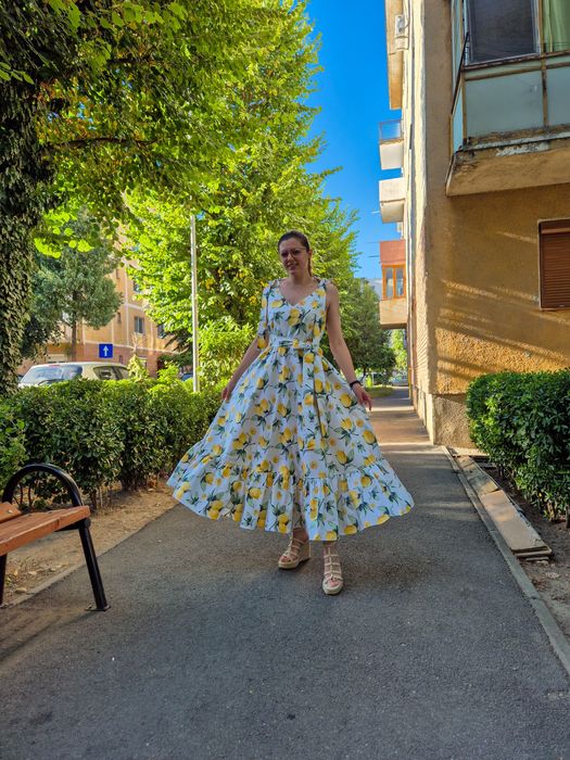 Rochie cu lamai din bumbac