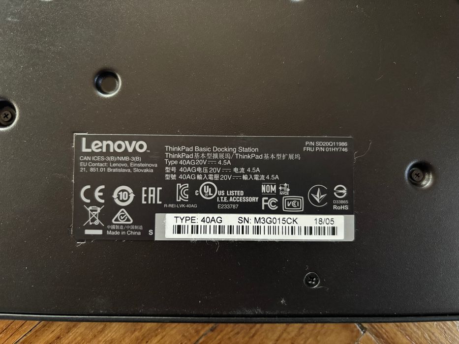Docking Station Lenovo ThinkPad Basic 40AG