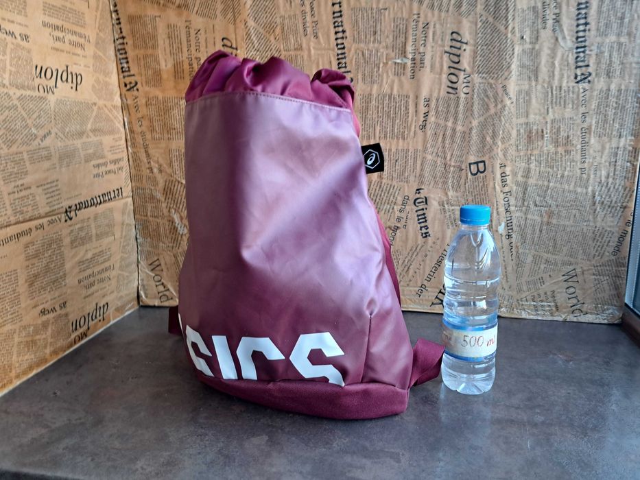 раница Asics-Нова!тъмно червена,текстилна чанта,,мешка