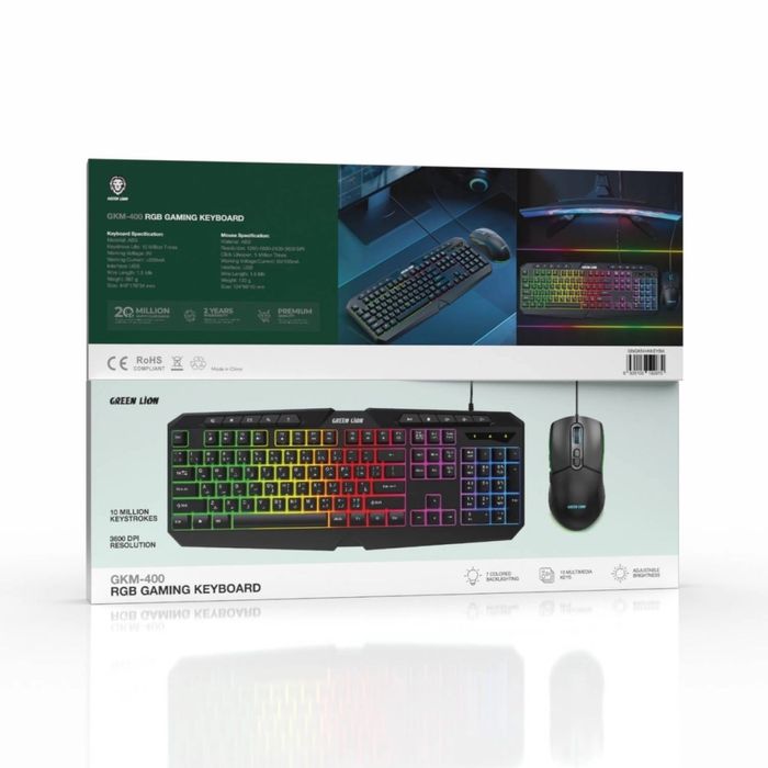 Klavitura Green Lion GKM-400 RGB Gaming Combo