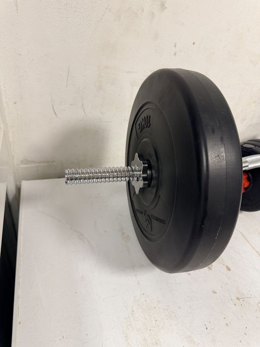 Bara z ez curli super z+discuri 2x10 kg+Gantere 2x5 kg. Reglabile