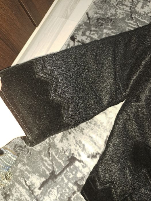 Suman negru femei piele si lana